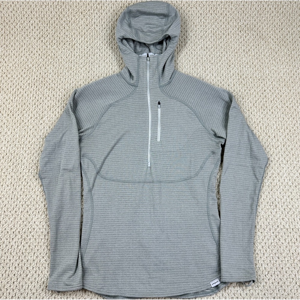 Patagonia 1/2 Zip Hoodie Womens M Gray Capilene 4 Expedition Weight Pullover